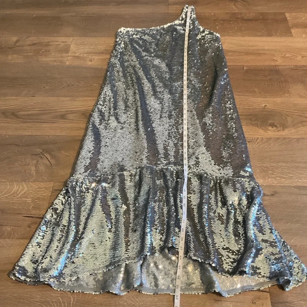 Anthropologie Metallic One-Shoulder Dress - Picture 10 of 12